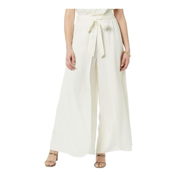 Terea Andrea Pitter Shay Wide Leg Layered Tie Pants 2X Ivory Resort Flowy NWT - Picture 1 of 12